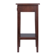 Pemberly Row 1-Drawer Solid Wood Accent Table with Shelf in Antique Walnut