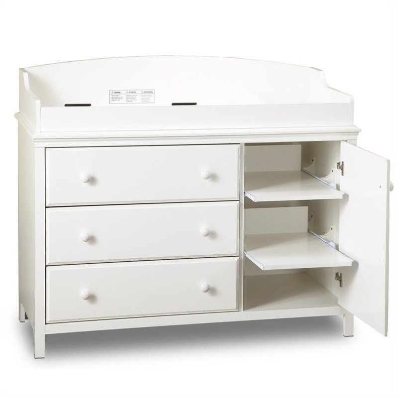 Pemberly Row 3 Drawer Wood Changing Table in White