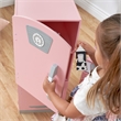 Pemberly Row Retro Kitchen with Refrigerator in Pink Finish