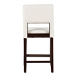 Pemberly Row Wood Bar Stool Chair in White - Square Seat & Footrest & Backrest