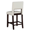Pemberly Row Wood Bar Stool Chair in White - Square Seat & Footrest & Backrest