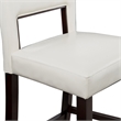 Pemberly Row Wood Bar Stool Chair in White - Square Seat & Footrest & Backrest