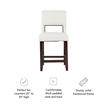 Pemberly Row Wood Bar Stool Chair in White - Square Seat & Footrest & Backrest