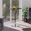 Pemberly Row Round Wood/Metal Contemporary Pub Table in Black/Chrome