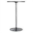 Pemberly Row Round Wood/Metal Contemporary Pub Table in Black/Chrome