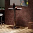 Pemberly Row Round Wood/Metal Contemporary Pub Table in Black/Chrome