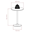 Pemberly Row Round Wood/Metal Contemporary Pub Table in Black/Chrome