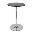 Pemberly Row Round Wood/Metal Contemporary Pub Table in Black/Chrome