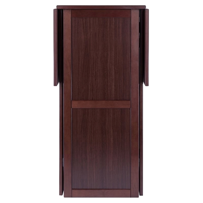 Pemberly Row Expandable Solid Wood Counter Wine Home Bar in Antique Walnut