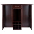 Pemberly Row Expandable Solid Wood Counter Wine Home Bar in Antique Walnut