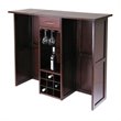 Pemberly Row Expandable Solid Wood Counter Wine Home Bar in Antique Walnut