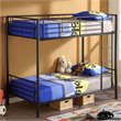 Pemberly Row Twin over Twin Metal Bunk Bed in Black