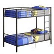 Pemberly Row Twin over Twin Metal Bunk Bed in Black