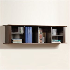 pemberly row wall hanging bookcase in espresso