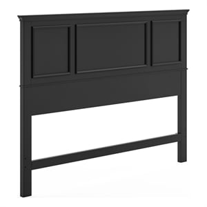 Pemberly Row Traditional Wood Full Queen Panel Headboard in Black