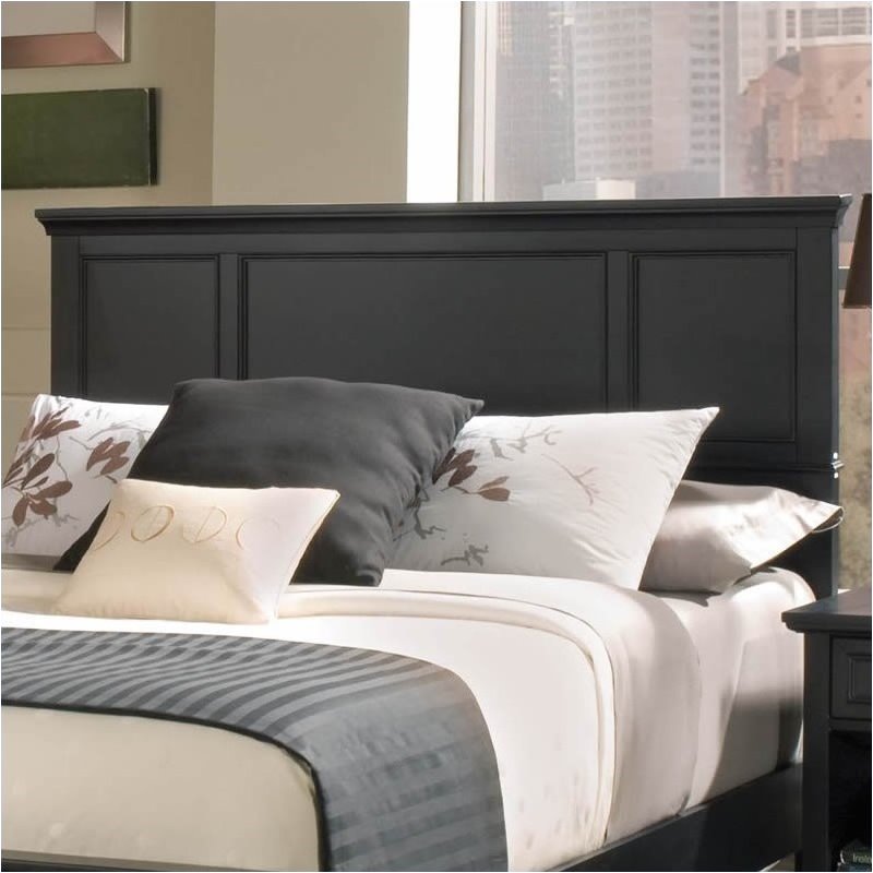 Pemberly Row Traditional Wood Full Queen Panel Headboard in Black
