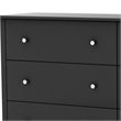 Pemberly Row 6 Drawer Double Dresser in Pure Black Finish