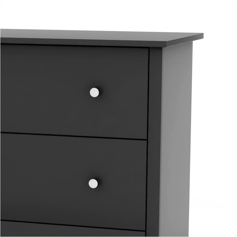 Pemberly Row 6 Drawer Double Dresser in Pure Black Finish