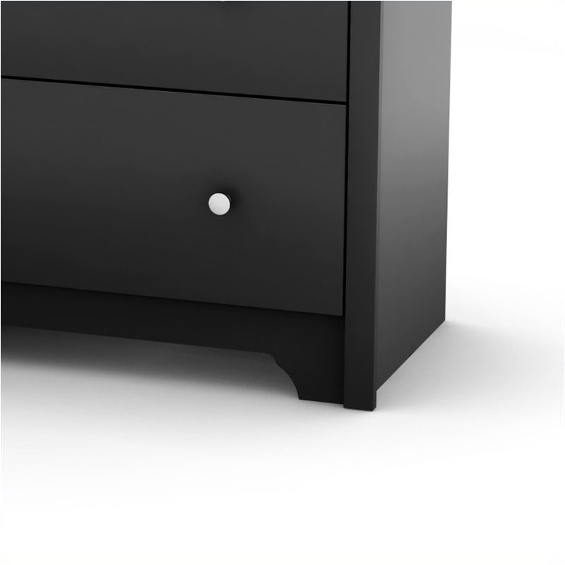 Pemberly Row 6 Drawer Double Dresser in Pure Black Finish
