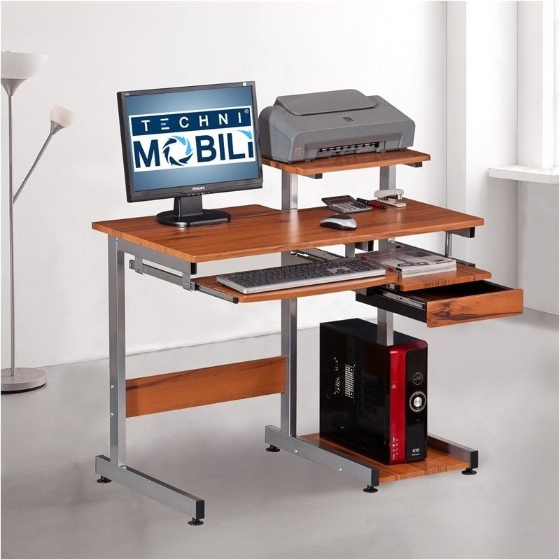 Pemberly Row Wood Computer Desk in Wood Grain Cymax Business