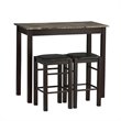 Pemberly Row 3 Piece Dining Set in Espresso