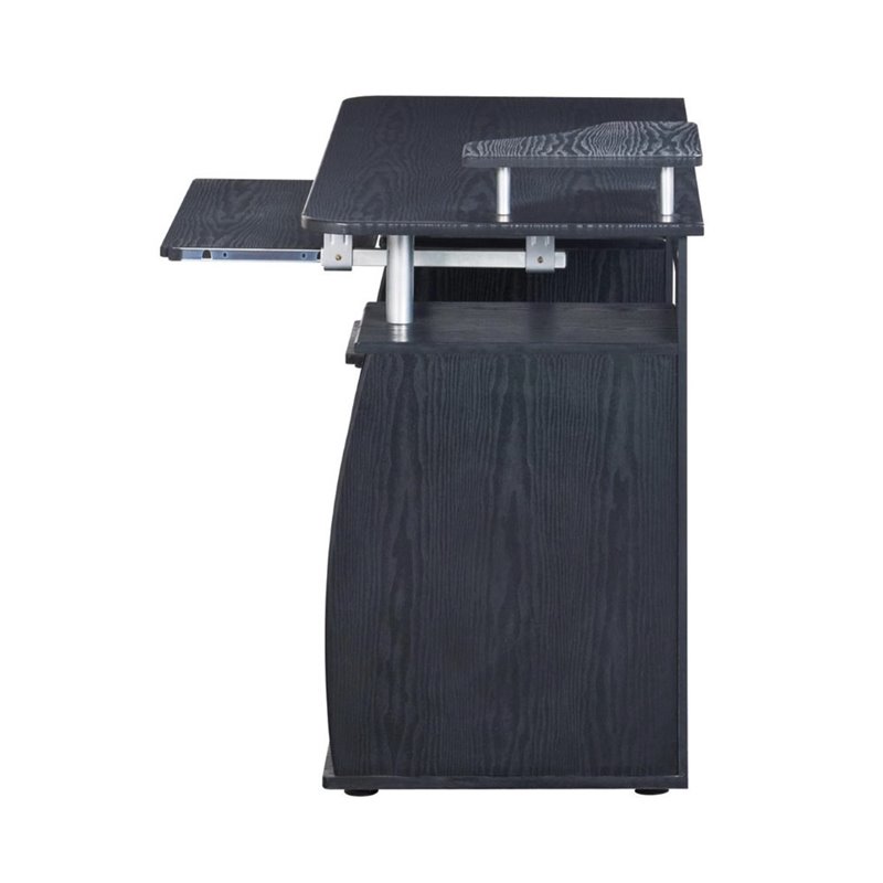 Pemberly Row Modern Wood Computer Desk with Slide Out Keyboard Tray in Espresso