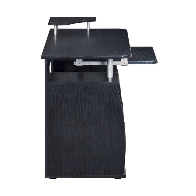 Pemberly Row Modern Wood Computer Desk with Slide Out Keyboard Tray in Espresso