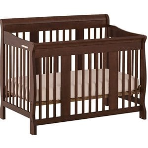 pemberly row 4-in-1 convertible crib in espresso - easily converts to toddler bed, day bed or full b