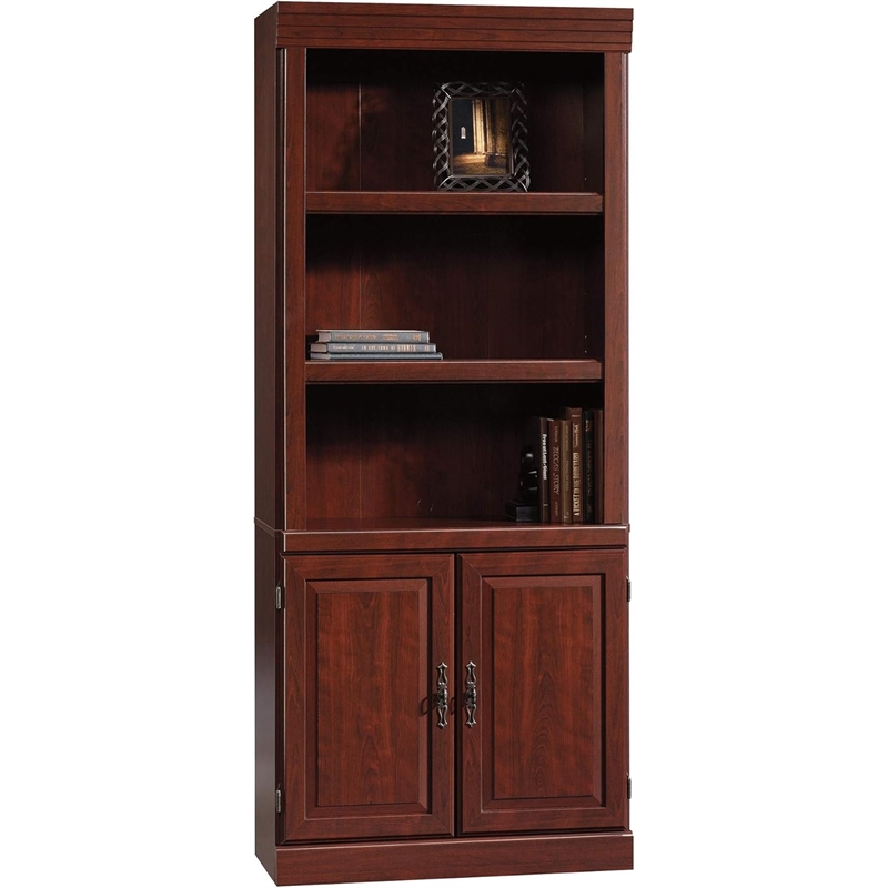 Pemberly Row Engineered Wood 5-Shelf Bookcase in Classic Cherry