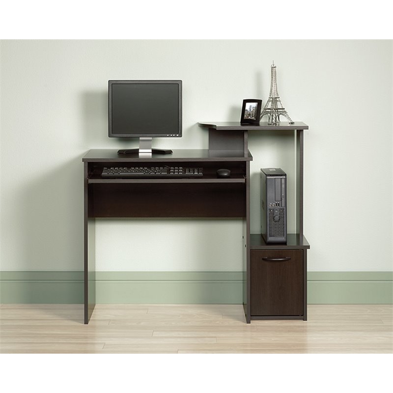 Pemberly Row Office Wood Computer Desk in Cinnamon Cherry 688168845499