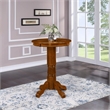 Pemberly Row Traditional Hardwood & Veneers Pedestal Pub Table in Cherry