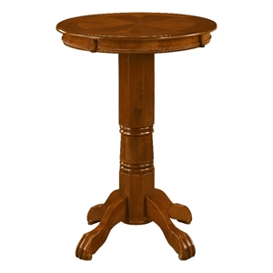 Pemberly Row Traditional Hardwood & Veneers Pedestal Pub Table in Cherry