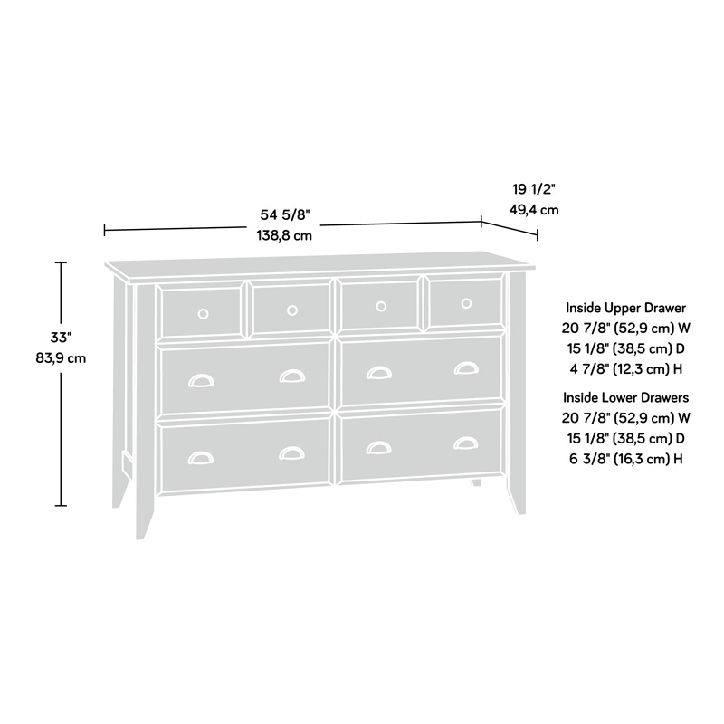Pemberly Row 6-Drawer Transitional Engineered Wood Dresser in Oiled Oak
