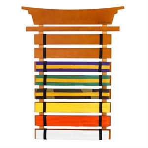 Pemberly Row Birch Wood and Ply Wood Kids Martial Arts Belt Holder