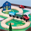 Pemberly Row 2-in-1 Activity Table with Lego and Train Set in Espresso