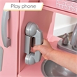 Pemberly Row Vintage Play Kitchen Pink with Stainless Steel Fixtures & Ice Maker