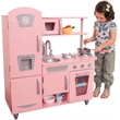 Pemberly Row Vintage Play Kitchen Pink with Stainless Steel Fixtures & Ice Maker