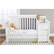 Pemberly Row 4 in 1 Convertible Wood Crib and Changer Combo in White