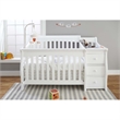 Pemberly Row 4 in 1 Convertible Wood Crib and Changer Combo in White