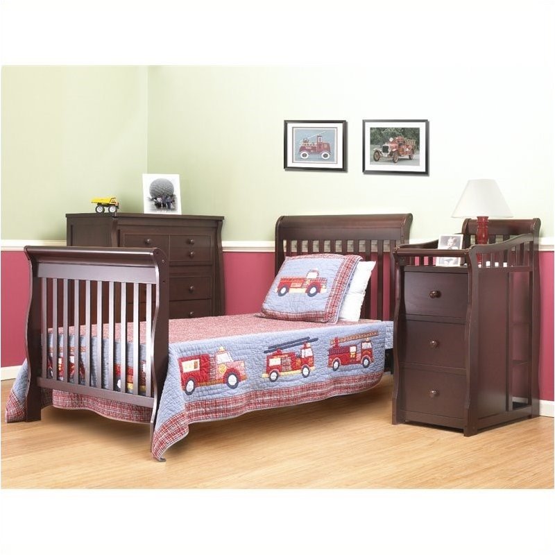 Pemberly Row 3 In 1 Mini Convertible Crib And Changer Combo In