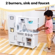 Pemberly Row Wood White Vintage Play Kitchen in Multi-Color Finish