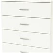 Pemberly Row 5 Drawer Chest in Pure White Finish