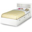 Pemberly Row Particleboard Twin Mates Platform Storage Bed in Pure White