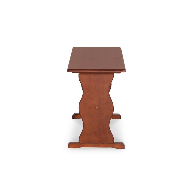 Pemberly Row Wood Breakfast Corner Nook Table Set in Walnut Brown