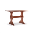 Pemberly Row Wood Breakfast Corner Nook Table Set in Walnut Brown