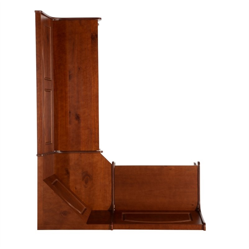 Pemberly Row Wood Breakfast Corner Nook Table Set in Walnut Brown