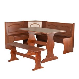 mer-991 linon chelsea breakfast corner nook table set