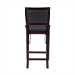 Pemberly Row Wood Bar Stool Chair in Merlot - Square Seat & Footrest & Backrest