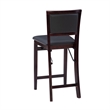 Pemberly Row Wood Bar Stool Chair in Merlot - Square Seat & Footrest & Backrest