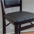 Pemberly Row Wood Bar Stool Chair in Merlot - Square Seat & Footrest & Backrest